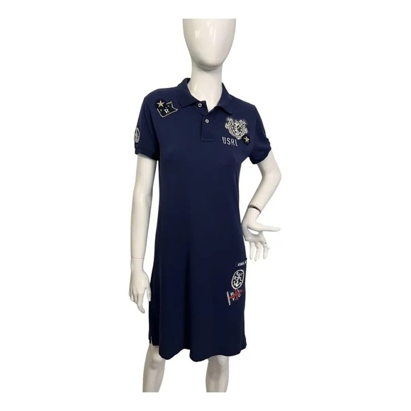 Polo by Ralph Lauren Navy Midi Dress with Patch Accents - Picture 9 of 9